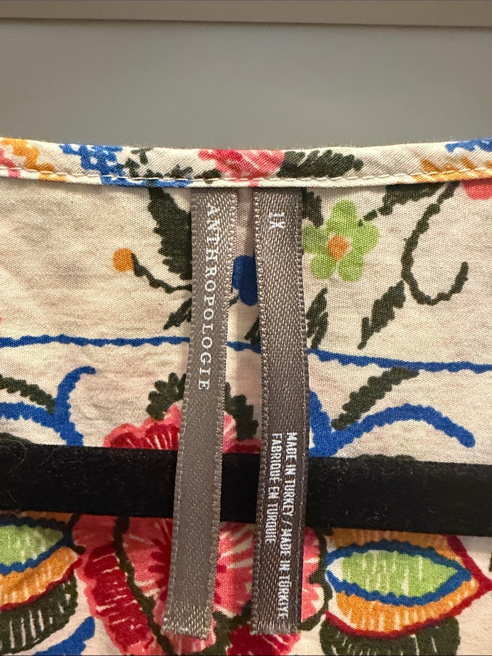 Anthropologie White Floral Patchwork Maxi Dress with Pink & Blue Blooms - Picture 2 of 5
